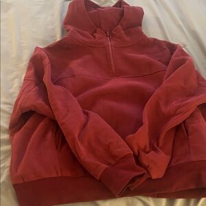 Women's Red Half-Zip Hoodie